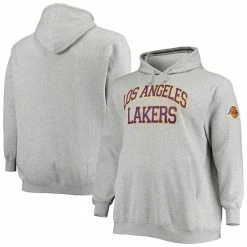 Best deal 😍 Unbranded Men's Mitchell & Ness Heathered Gray Los Angeles Lakers Hardwood Classics Big & Tall Throwback Pullover Hoodie 🔥