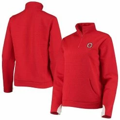 Discount 🛒 Unbranded 👩 Women's Gameday Couture Scarlet Ohio State Buckeyes Embossed Quarter-Zip Jacket 🛒