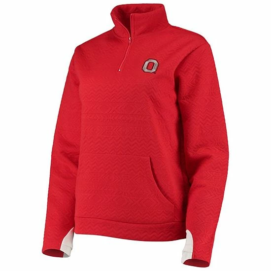 Discount 🛒 Unbranded 👩 Women's Gameday Couture Scarlet Ohio State Buckeyes Embossed Quarter-Zip Jacket 🛒 - Image 3