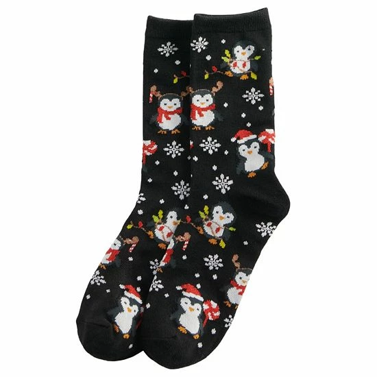 Hot Sale ✔️ Unbranded 👩 Women's Holiday Novelty Crew 🧦 Socks Gray Heather 🤩 - Image 3