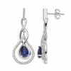 Coupon 🤩 Unbranded Sterling Silver Lab-Created Sapphire & Cubic Zirconia Teardrop Earrings 🧨
