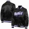 New 😉 Unbranded Youth Mitchell & Ness Black Toronto Raptors Hardwood Classics Satin Raglan Full-Snap Jacket 🥰