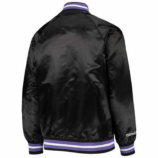 New 😉 Unbranded Youth Mitchell & Ness Black Toronto Raptors Hardwood Classics Satin Raglan Full-Snap Jacket 🥰 - Image 4