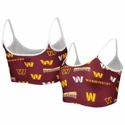 Outlet 😍 Unbranded 👩 Women's Concepts Sport Burgundy/White Washington Commanders Breakthrough Allover Knit Sports Bra 🌟