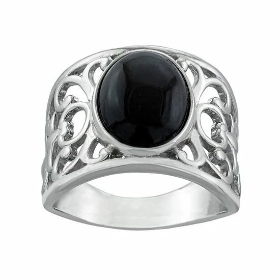 Wholesale ๐ Unbranded Sterling Silver Onyx Wide Band Ring ๐ฅ