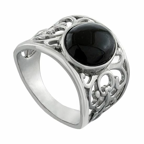 Wholesale ๐ Unbranded Sterling Silver Onyx Wide Band Ring ๐ฅ - Image 2