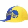 Outlet ✨ Unbranded Men's Mitchell & Ness Royal/Gold Golden State Warriors Half And Half Snapback Hat ✔️