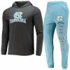 Budget 🤩 Unbranded Men's Concepts Sport Carolina Blue/Charcoal North Carolina Tar 👠 Heels Meter Long Sleeve Hoodie T-Shirt & Jogger Pants Set 🧨