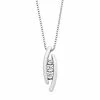 Coupon ⭐ Unbranded Sterling Silver Diamond Accent 3-Stone Pendant Necklace ✔️