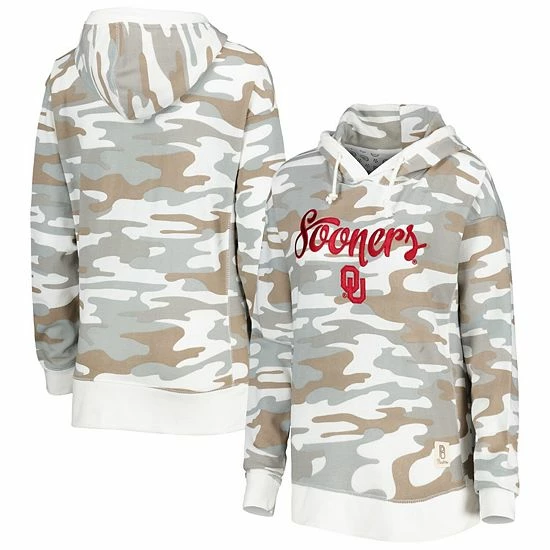 Coupon 🎁 Unbranded 👩 Women's Pressbox Camo Oklahoma Sooners San Pablo Pullover Hoodie 🛒