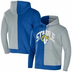 Buy 🎁 Unbranded Men's NFL X Staple Royal Los Angeles Rams Split Logo Pullover Hoodie 😀
