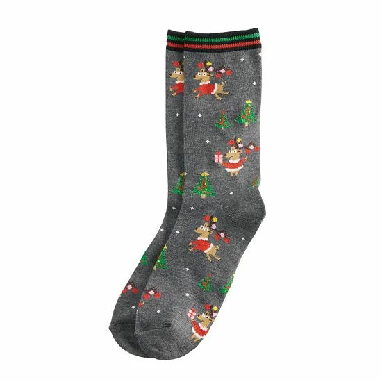 Hot Sale ✔️ Unbranded 👩 Women's Holiday Novelty Crew 🧦 Socks Gray Heather 🤩 - Image 5