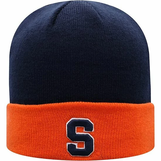Coupon 🔥 Unbranded Men's Top Of The World Navy/Orange Syracuse Orange Core 2-Tone Cuffed Knit Hat ⭐