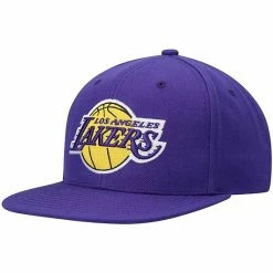 Deals 🥰 Unbranded Men's Mitchell & Ness Purple Los Angeles Lakers Ground 2.0 Snapback Hat 🤩