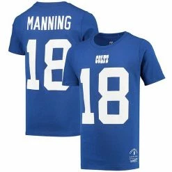 Outlet 🥰 Unbranded Youth Mitchell & Ness Peyton Manning Royal Indianapolis Colts Retired Player Retro Name & Number T-Shirt 👍