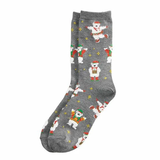 Hot Sale ✔️ Unbranded 👩 Women's Holiday Novelty Crew 🧦 Socks Gray Heather 🤩 - Image 6