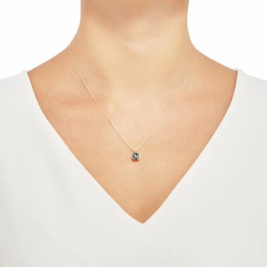 Discount ⌛ Unbranded 10k Gold Aquamarine Solitaire Pendant Necklace ⌛ - Image 2
