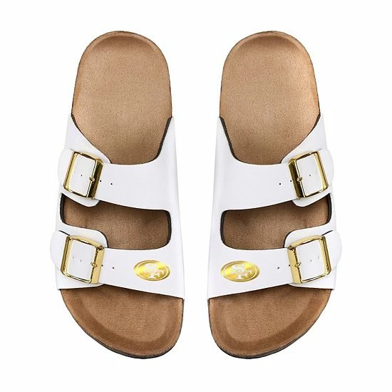 Hot Sale 🤩 Unbranded 👩 Women's FOCO San Francisco 49ers Double-Buckle 🩴 Sandals 😀