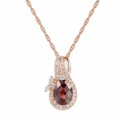 Best deal 😀 Unbranded 14k Rose Gold Over Silver Garnet & Lab-Created White Sapphire 💯