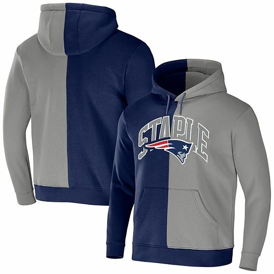 Promo ๐ Unbranded Men's NFL X Staple Navy New England Patriots Split Logo Pullover Hoodie โค๏ธ