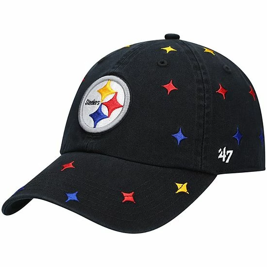 Promo ๐ Unbranded ๐ฉ Women's '47 Black Pittsburgh Steelers Multi Confetti Clean Up Adjustable Hat ๐