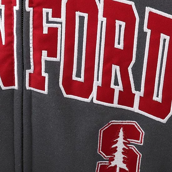 Hot Sale ๐ฅ Unbranded Youth Charcoal Stanford Cardinal Applique Arch & Logo Full-Zip Hoodie โญ - Image 3