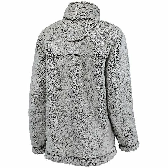Wholesale 👏 Unbranded 👩 Women's Gray Michigan State Spartans Sherpa Super Soft Quarter-Zip Pullover Jacket 😀 - Image 3