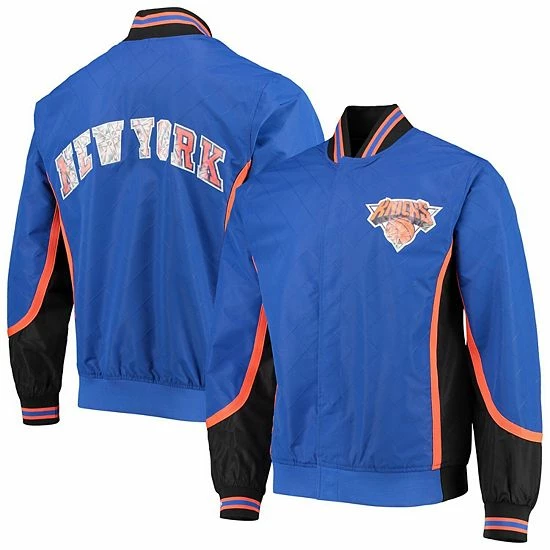 Promo ✨ Unbranded Men's New York Knicks Blue Mitchell & Ness Hardwood Classics 75th Anniversary Authentic Warmup Full-Snap Jacket 🎉 - Image 2