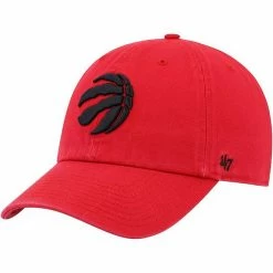 New ❤️ Unbranded Men's '47 Red Toronto Raptors Team Clean Up Adjustable Hat 🛒