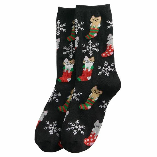 Hot Sale ✔️ Unbranded 👩 Women's Holiday Novelty Crew 🧦 Socks Gray Heather 🤩 - Image 9