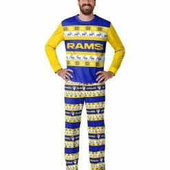 Best deal 🤩 Unbranded Men's FOCO Royal Los Angeles Rams Team Ugly Pajama Set 🥰
