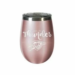 New 😀 Unbranded Oklahoma City Thunder 12 Oz. Rose Gold Wine Tumbler 🥰