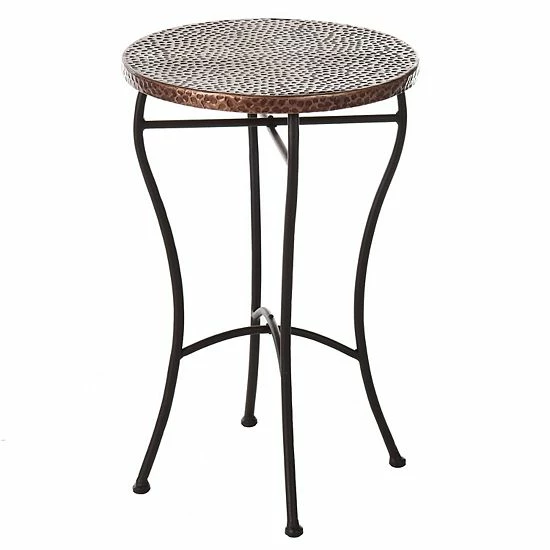 Flash Sale 🤩 Unbranded Round 🔨 Hammered End Table 👍 - Image 3