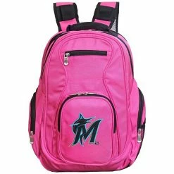 Promo 👏 Unbranded Miami Marlins Premium Laptop 🎒 Backpack Mrl Pink ❤️