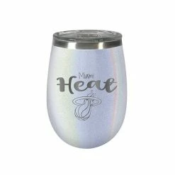 New 💯 Unbranded Miami Heat 12 Oz. Opal Wine Tumbler 🎁