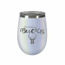 Deals 🌟 Unbranded Milwaukee Bucks 12 Oz. Opal Wine Tumbler 🧨