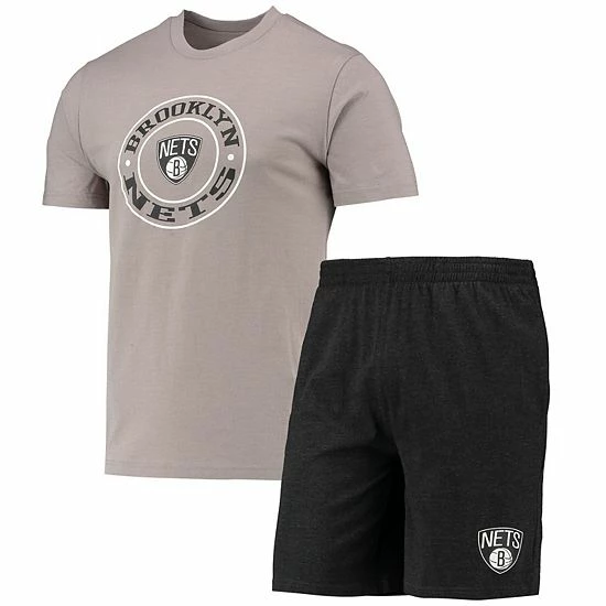 Buy ๐ Unbranded Men's Concepts Sport Black/Gray Brooklyn Nets T-Shirt & Shorts Sleep Set โญ