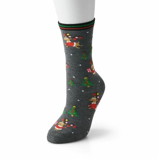 Hot Sale ✔️ Unbranded 👩 Women's Holiday Novelty Crew 🧦 Socks Gray Heather 🤩 - Image 14