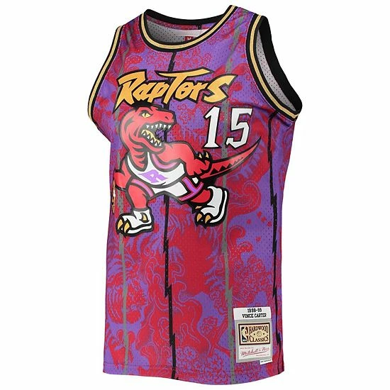 New 🛒 Unbranded Men's Mitchell & Ness Vince Carter Purple Toronto Raptors Hardwood Classics 1998-99 Lunar New Year Swingman Jersey 😍 - Image 3