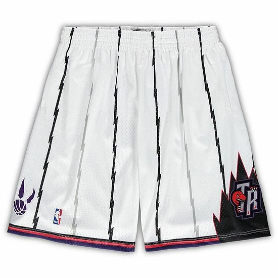 Best Sale ๐ Unbranded Men's Mitchell & Ness White Toronto Raptors Big & Tall Hardwood Classics Team Swingman Shorts ๐ - Image 2
