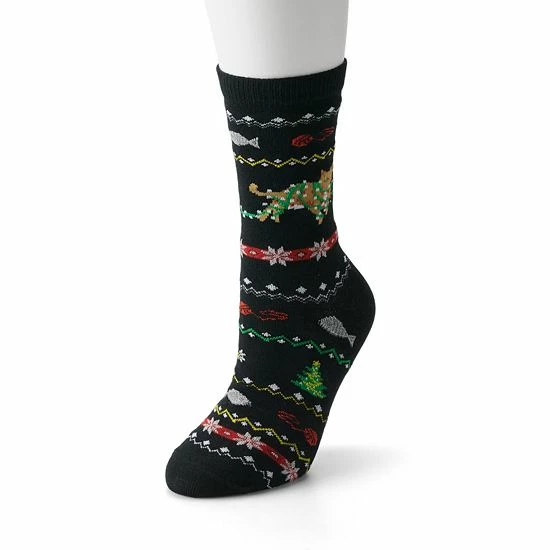 Hot Sale ✔️ Unbranded 👩 Women's Holiday Novelty Crew 🧦 Socks Gray Heather 🤩 - Image 15