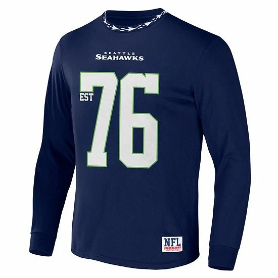 Best deal ✔️ Unbranded Men's NFL X Staple Navy Seattle Seahawks Core Team Long Sleeve T-Shirt ⭐ - Image 3