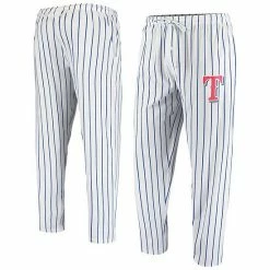 Best Sale 🔔 Unbranded Men's Concepts Sport White Texas Rangers Vigor Pinstripe Pants 🔔