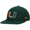 Best Sale 🎉 Unbranded Men's Top Of The World Green Miami Hurricanes Team Color Fitted Hat 🤩