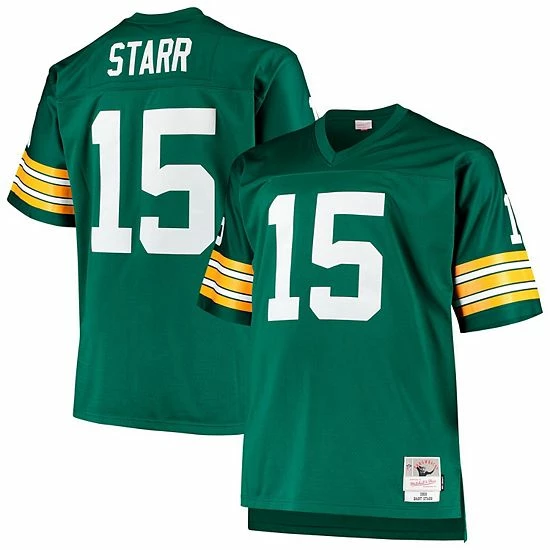 Hot Sale 🌟 Unbranded Men's Mitchell & Ness Bart Starr Green Green Bay Packers Big & Tall 1968 Retired Player Replica Jersey 💯 - Image 2