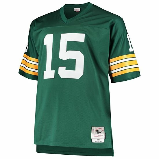 Hot Sale 🌟 Unbranded Men's Mitchell & Ness Bart Starr Green Green Bay Packers Big & Tall 1968 Retired Player Replica Jersey 💯 - Image 3