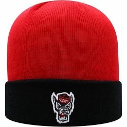 Cheapest 🔔 Unbranded Men's Top Of The World Red/Black NC State Wolfpack Core 2-Tone Cuffed Knit Hat 🔔