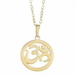 Budget 🎉 Unbranded 10k Gold Ohm Disc Pendant Necklace 🧨