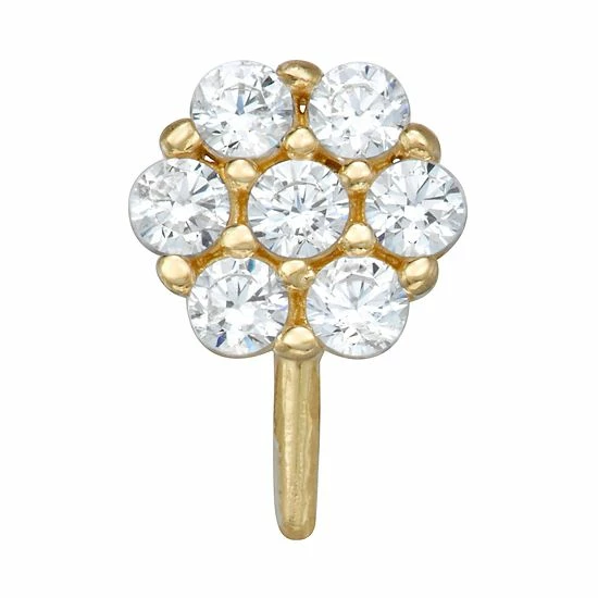 Coupon ๐ฅฐ Unbranded 14k Gold Cubic Zirconia Flower Nose Stud ๐ฏ