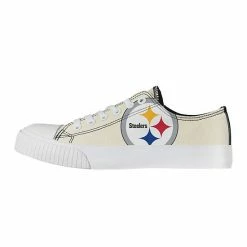 Brand new 👏 Unbranded 👩 Women's FOCO Cream Pittsburgh Steelers Low Top Canvas 👟 Shoes 🎁